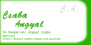 csaba angyal business card